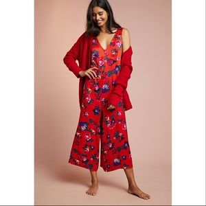 Anthro Floreat Rose Sleep Jumpsuit Sz Large